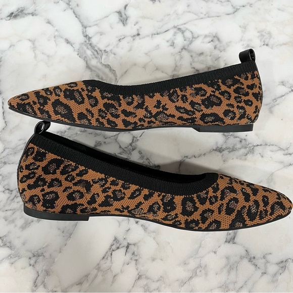 Sanctuary Social Smart Creation Leopard Knit Recycled Ballet Flats Size 7.5 - Picture 6 of 9